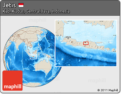Shaded Relief Location Map of Jetis