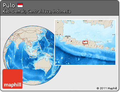 Shaded Relief Location Map of Pulo