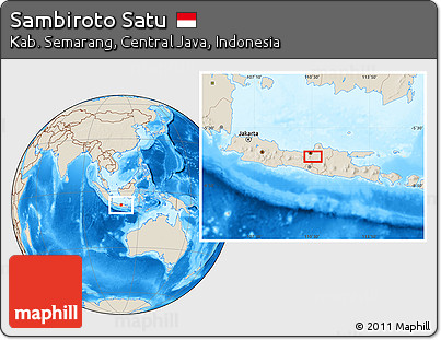 Shaded Relief Location Map of Sambiroto Satu