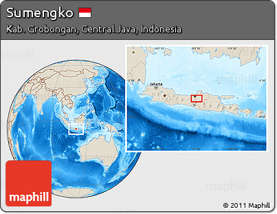 Shaded Relief Location Map of Sumengko