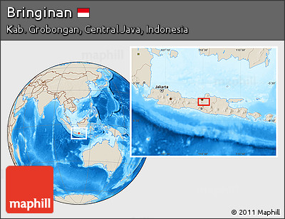 Shaded Relief Location Map of Bringinan