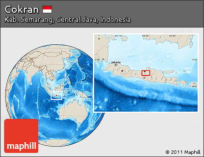 Shaded Relief Location Map of Cokran