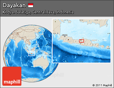 Shaded Relief Location Map of Dayakan