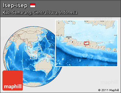 Shaded Relief Location Map of Isep-isep