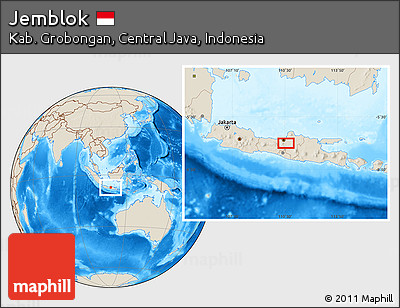 Shaded Relief Location Map of Jemblok