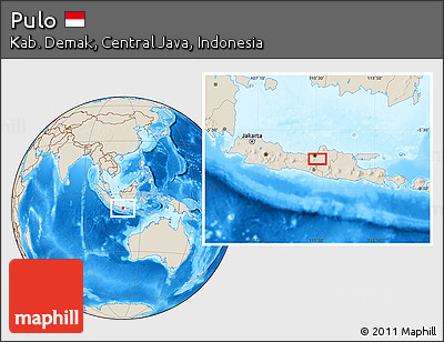 Shaded Relief Location Map of Pulo
