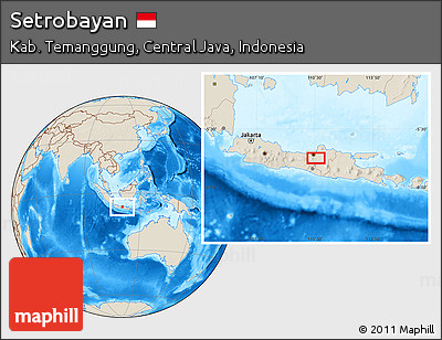Shaded Relief Location Map of Setrobayan