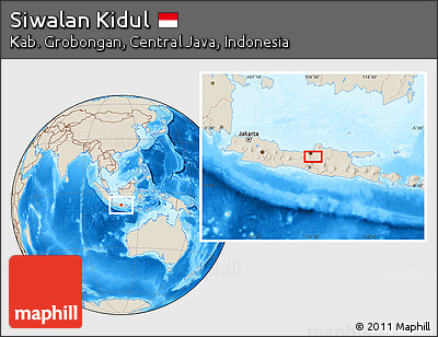 Shaded Relief Location Map of Siwalan Kidul
