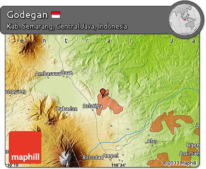Physical Map of Godegan