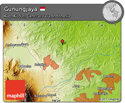 Physical Map of Gunungjaya