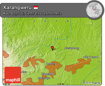 Physical Map of Karangweru