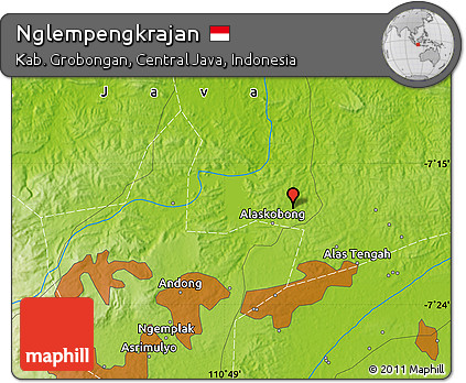 Physical Map of Nglempengkrajan