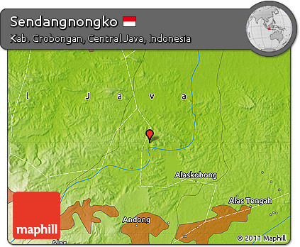 Physical Map of Sendangnongko