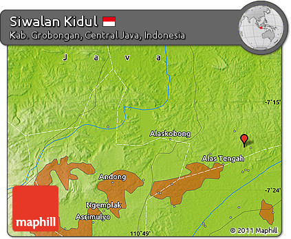 Physical Map of Siwalan Kidul