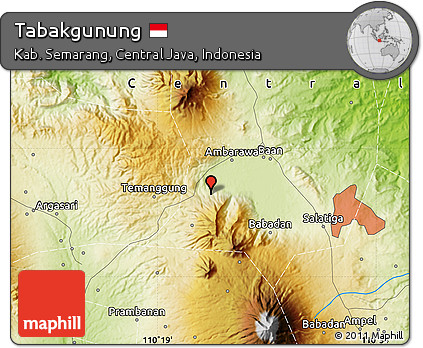 Physical Map of Tabakgunung