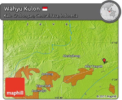 Physical Map of Wahyu Kulon