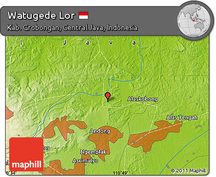 Physical Map of Watugede Lor