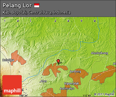 Physical Map of Pelang Lor