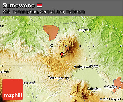 Physical Map of Sumowono