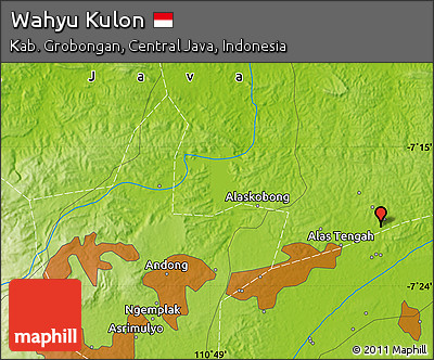 Physical Map of Wahyu Kulon