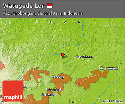 Physical Map of Watugede Lor