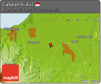 Physical Map of Cabean-kidul