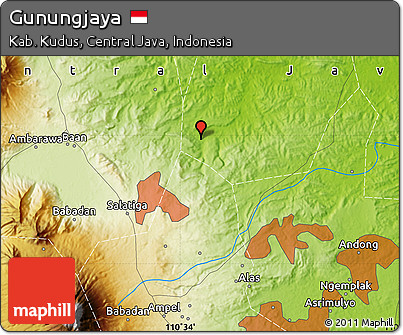 Physical Map of Gunungjaya