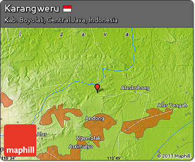 Physical Map of Karangweru
