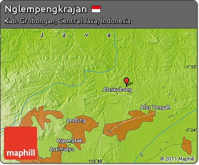 Physical Map of Nglempengkrajan