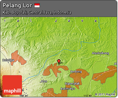 Physical Map of Pelang Lor