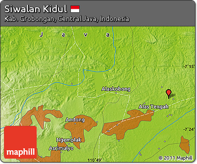 Physical Map of Siwalan Kidul