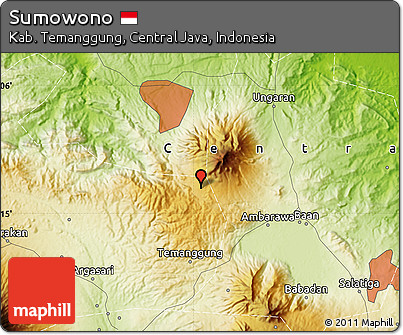 Physical Map of Sumowono