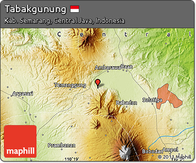 Physical Map of Tabakgunung