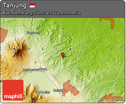 Physical Map of Tanjung