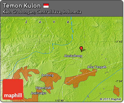 Physical Map of Temon Kulon