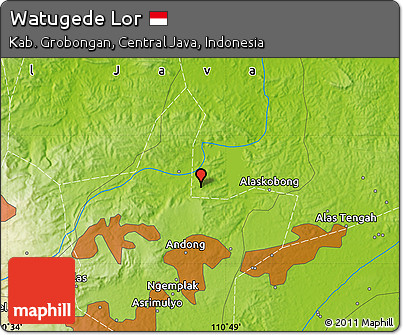 Physical Map of Watugede Lor