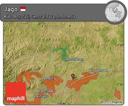 Satellite Map of Jago