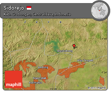 Satellite Map of Sidorejo