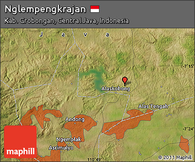 Satellite Map of Nglempengkrajan