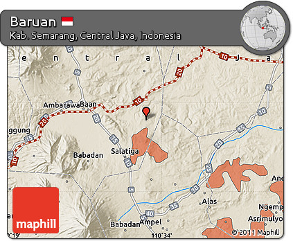 Shaded Relief Map of Baruan