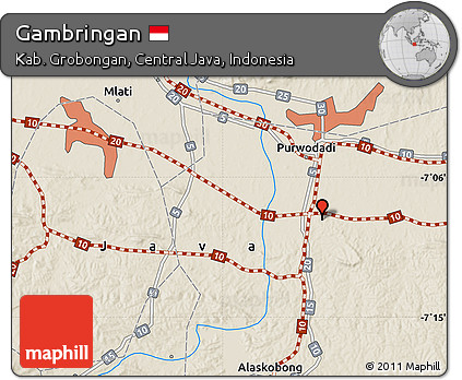 Shaded Relief Map of Gambringan