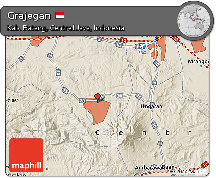 Shaded Relief Map of Grajegan