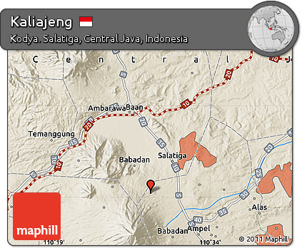 Shaded Relief Map of Kaliajeng