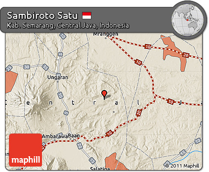 Shaded Relief Map of Sambiroto Satu