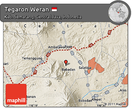 Shaded Relief Map of Tegaron Weran