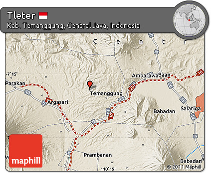 Shaded Relief Map of Tleter