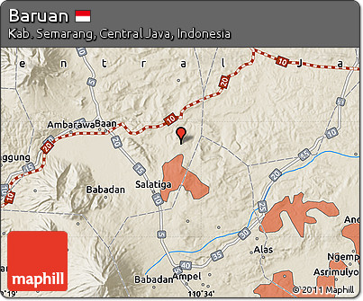 Shaded Relief Map of Baruan