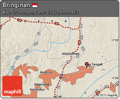 Shaded Relief Map of Bringinan