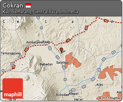 Shaded Relief Map of Cokran