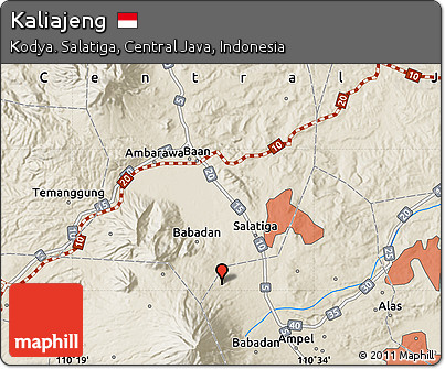 Shaded Relief Map of Kaliajeng